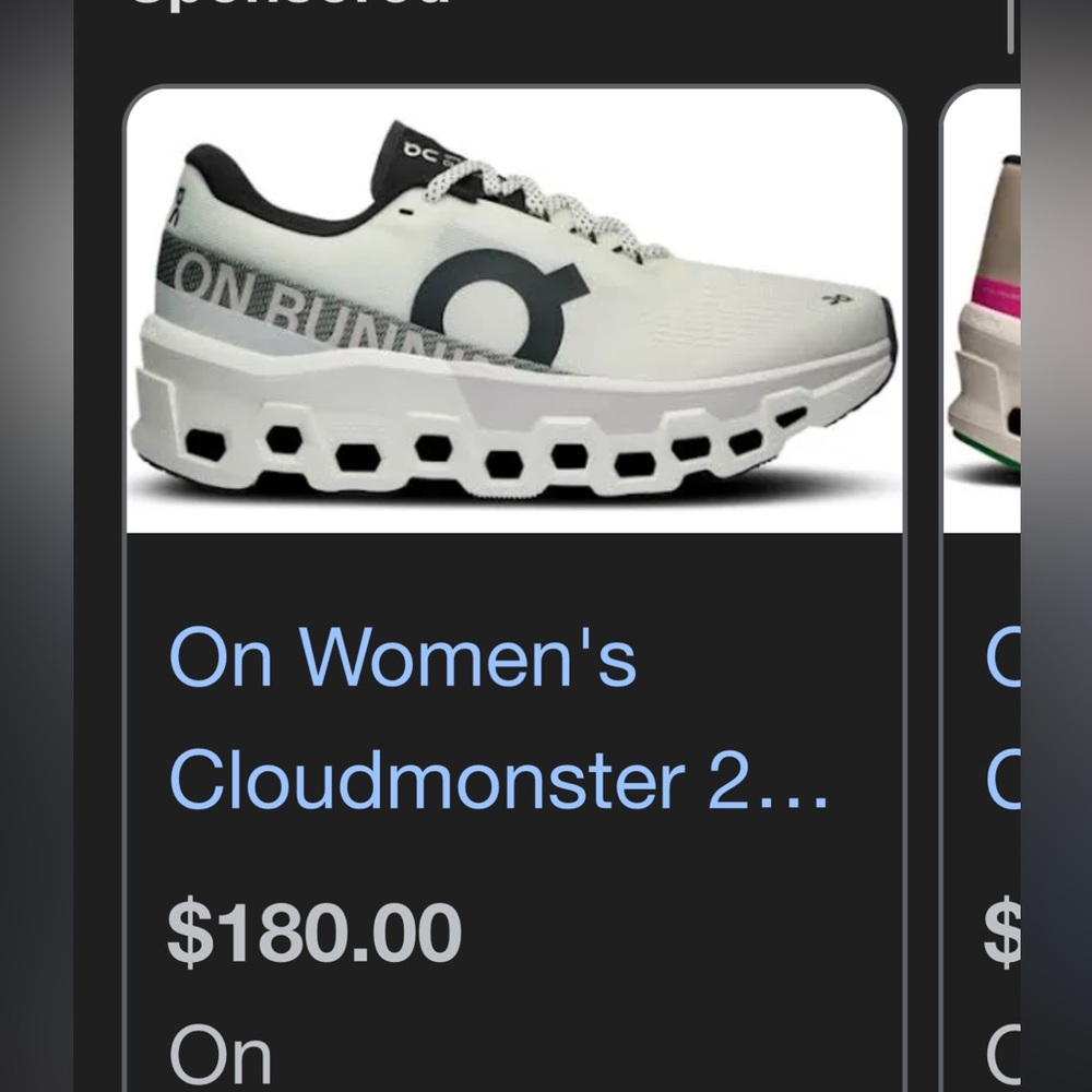 On Running Women's Cloudmonster Running Shoes - White and Black